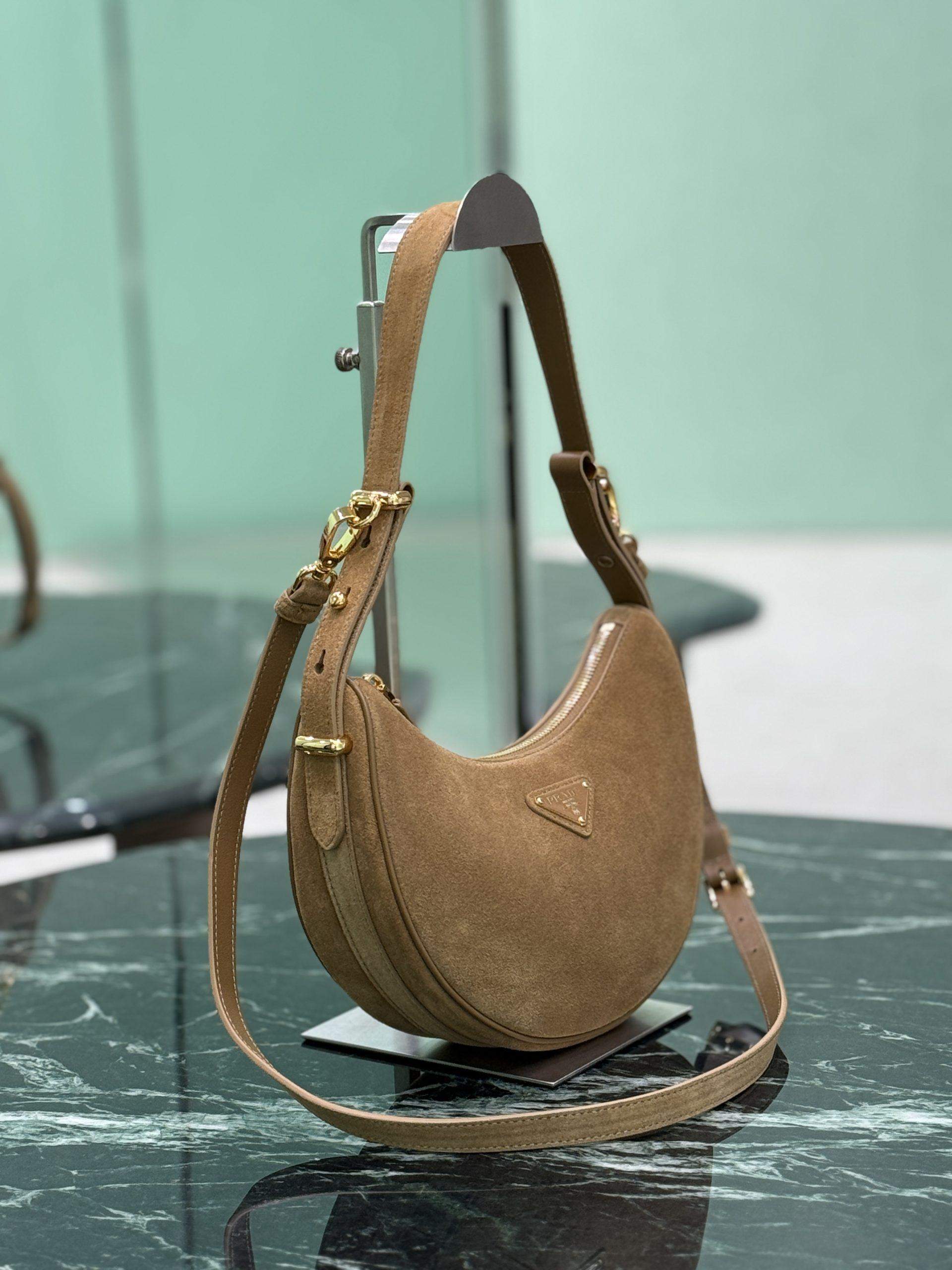 Supreme Prada Arqué Suede Replica Shoulder Bag - Image 3