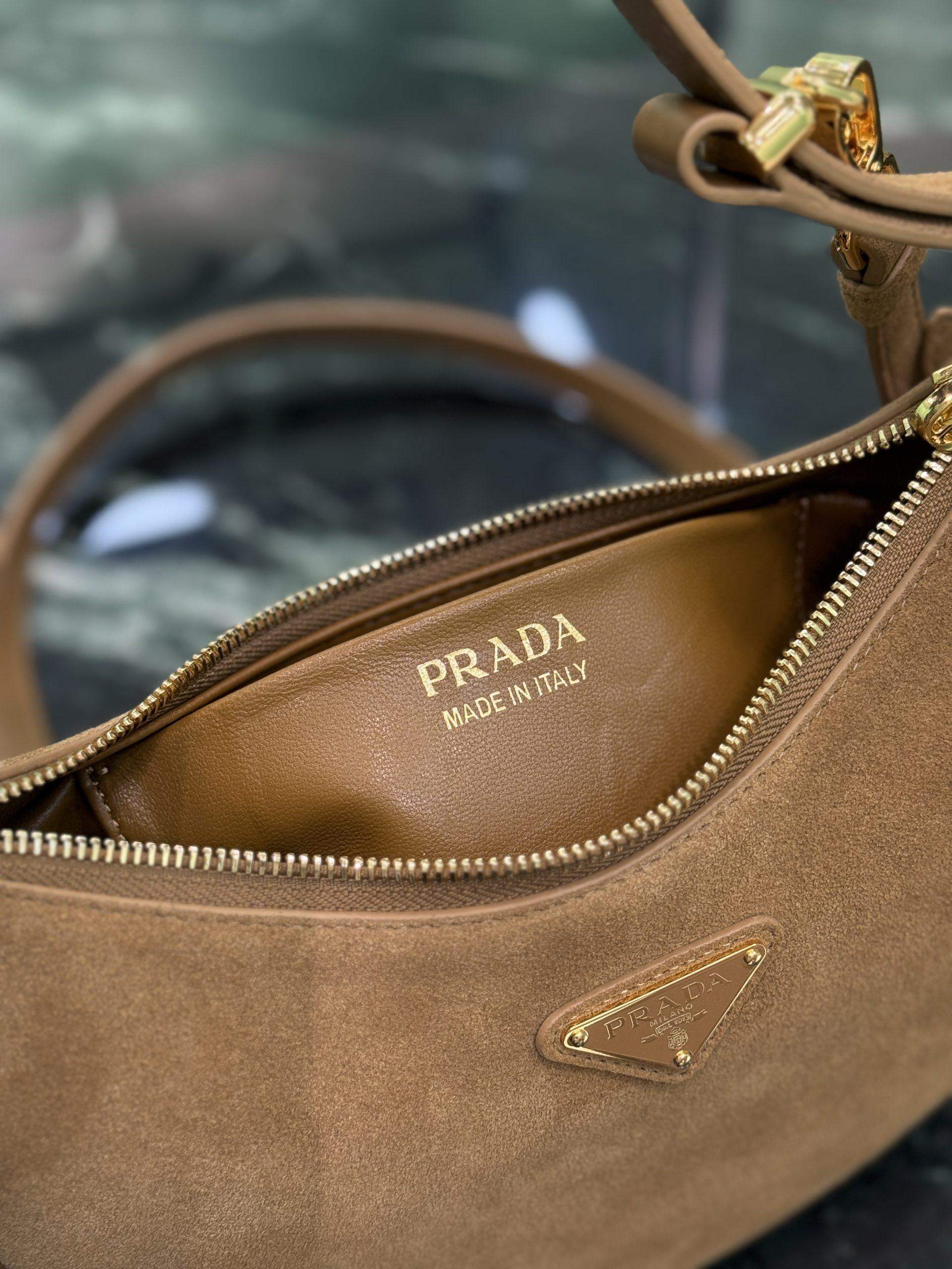 Supreme Prada Arqué Suede Replica Shoulder Bag - Image 9