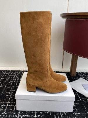Copy Celine Les Bottes Celine Triomphe High Boot In Suede Calfskin
