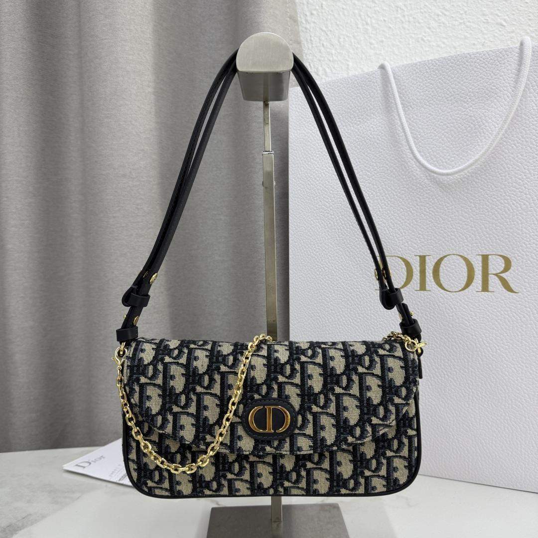 Deluxe Christian Dior 30 Montaigne D-Vine Replica Pouch with Chain