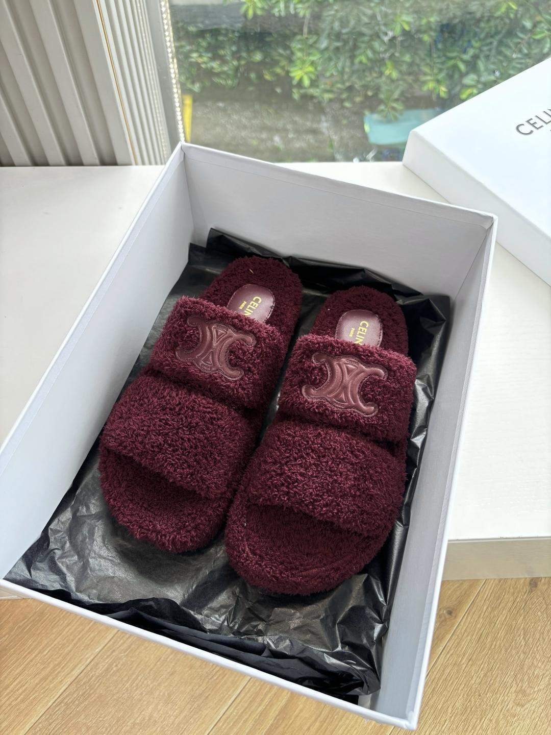 Luxury Replica Celine Slides Triomphe In Sponge Fabric - Image 4