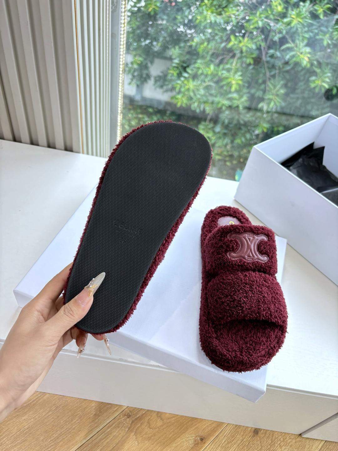 Luxury Replica Celine Slides Triomphe In Sponge Fabric - Image 9