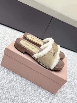 Mirror Quality Miu Miu Suede Replica Clogs