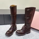 Exact Copy Miu Miu Leather Replica Boots