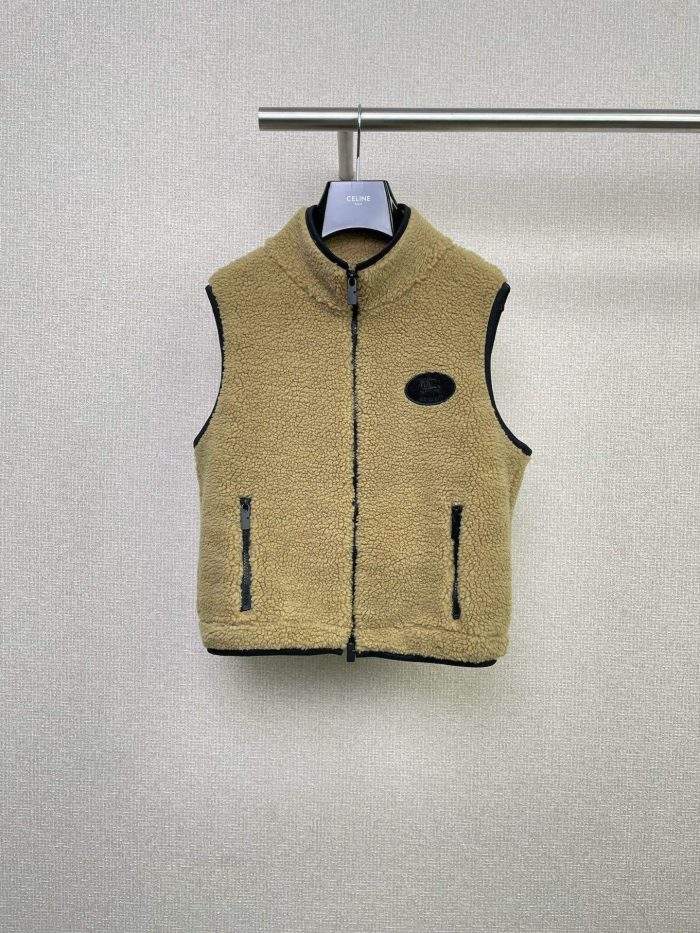 Shop Burberry Cropped Fleece Replica Gilet