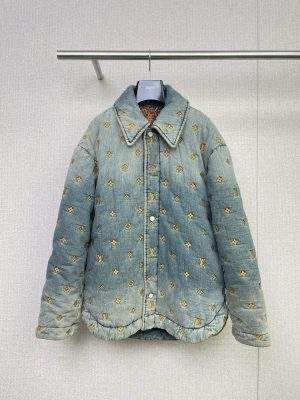 Luxury Louis Vuitton Padded Denim Monogram Replica Overshirt