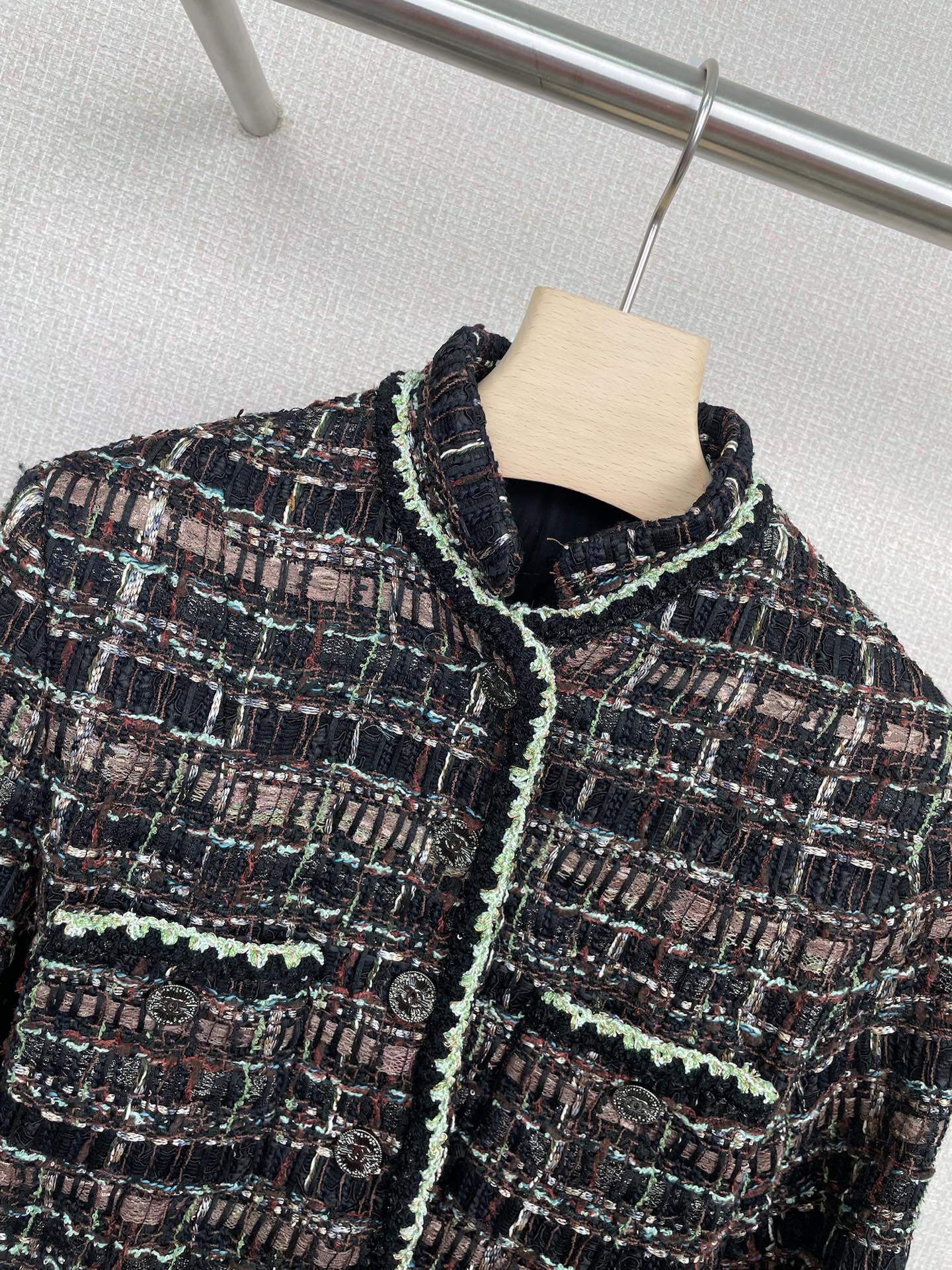 High Quality Cotton Tweed Replica Jacket - Image 3