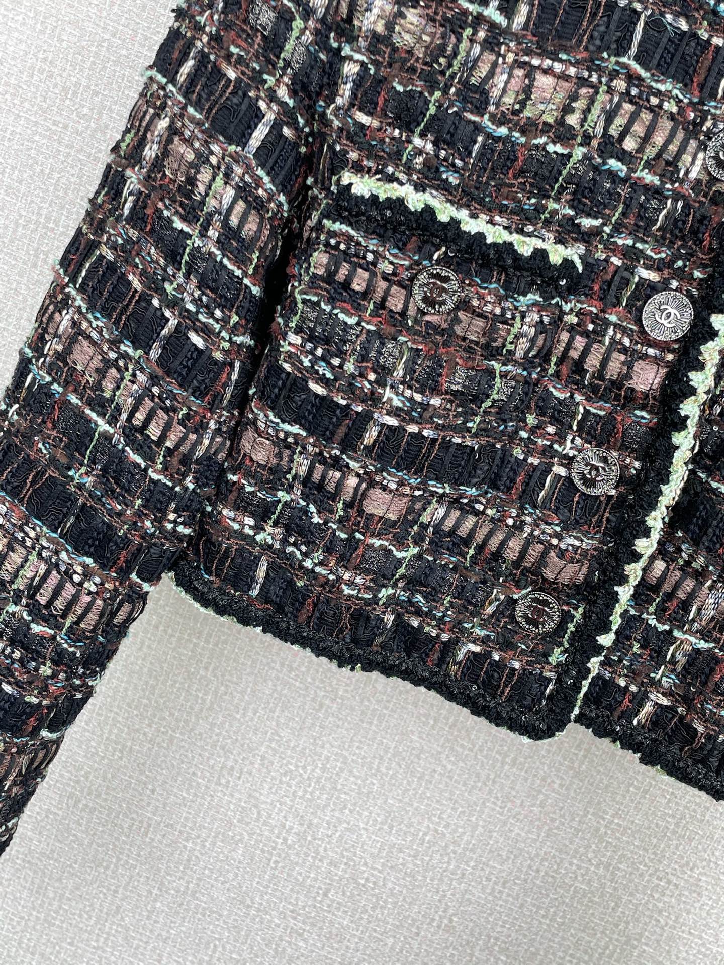 High Quality Cotton Tweed Replica Jacket - Image 4