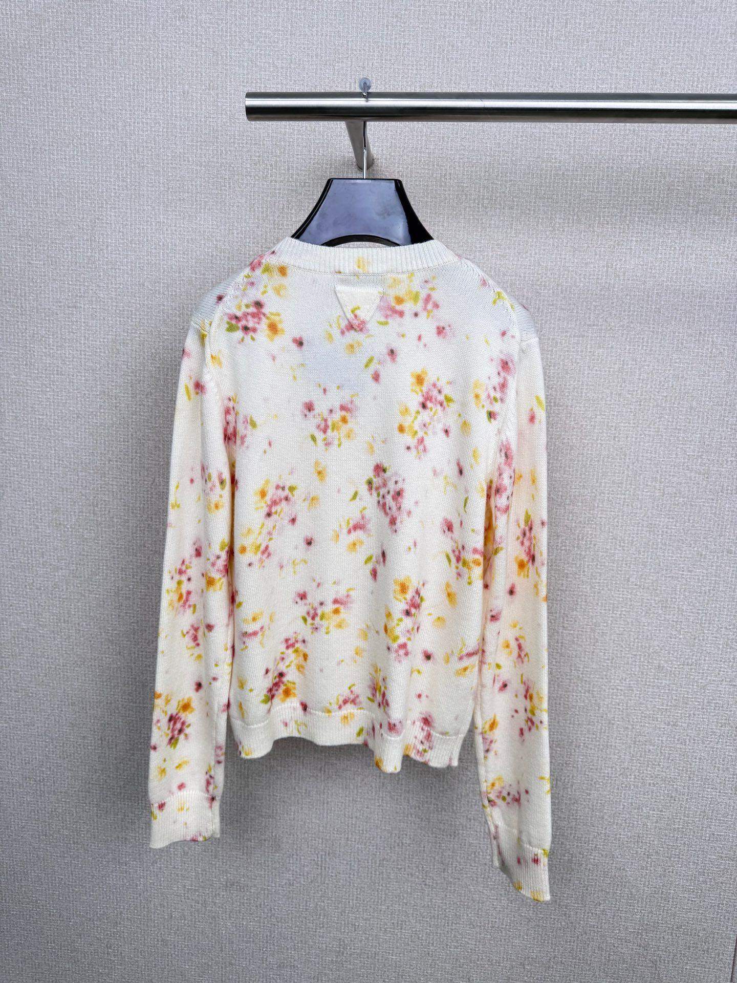 Luxury Prada Floral-Pattern Replica Cardigan - Image 2