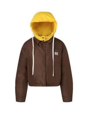 Copy Miu Miu Technical Pongé Down Hoodie Replica Jacket