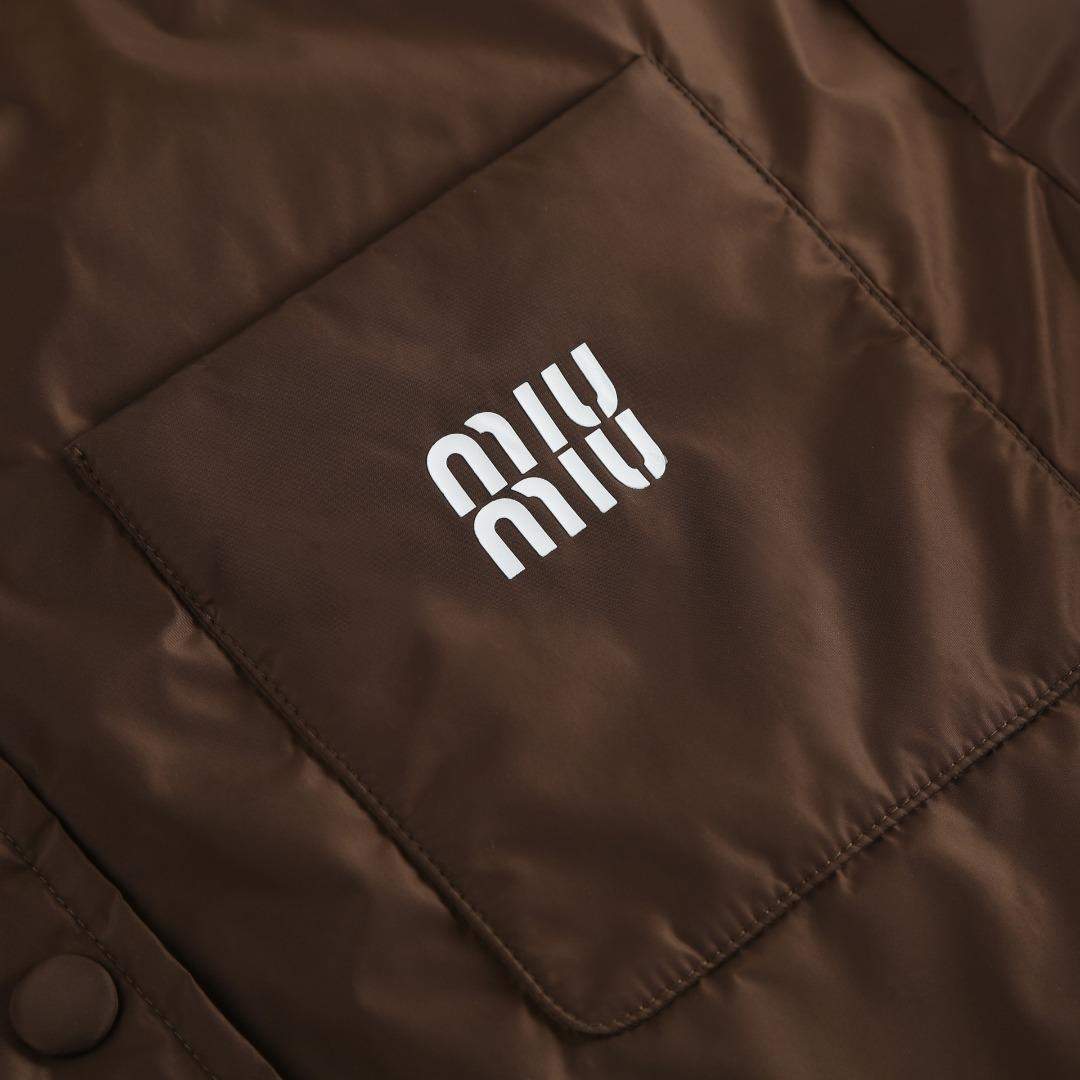 Copy Miu Miu Technical Pongé Down Hoodie Replica Jacket - Image 8