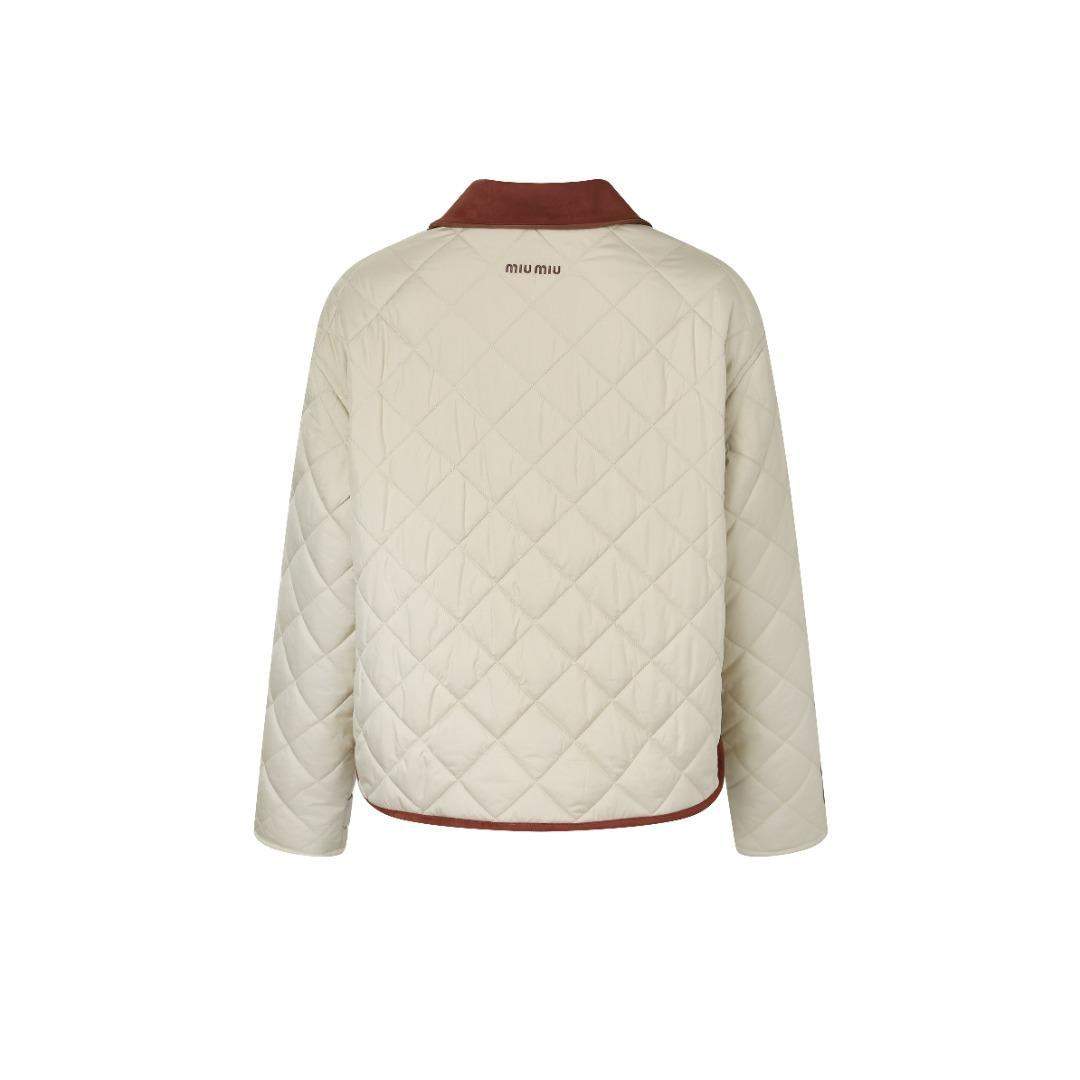 Copy Miu Miu Quilted Technical Pongé Replica blouson - Image 2