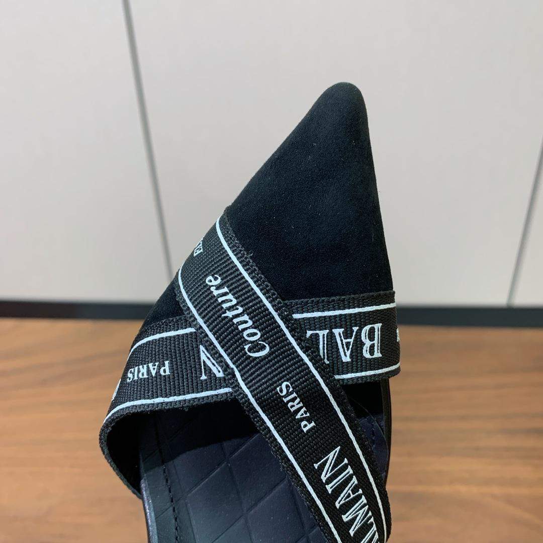 Copy Balmain Couture Suede Replica Heels With Balmain Ribbon Motif - Image 6