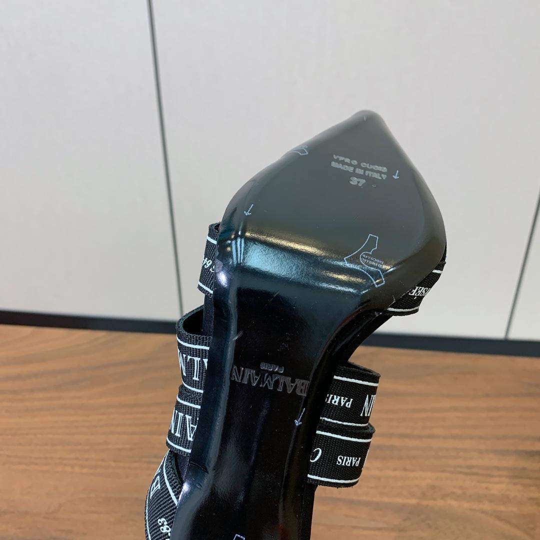 Copy Balmain Couture Suede Replica Heels With Balmain Ribbon Motif - Image 9