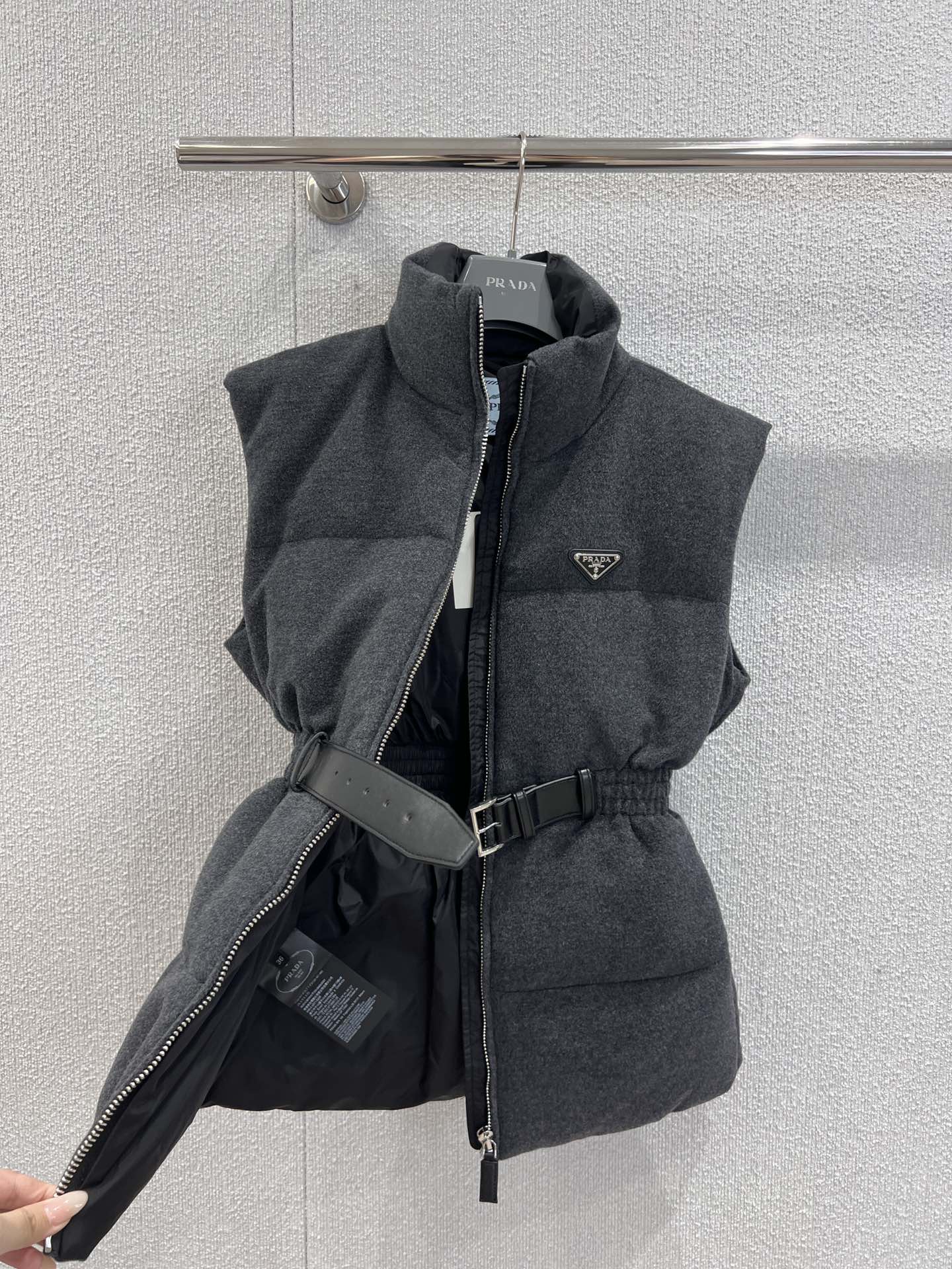 Luxury Replica Prada Flannel Down Vest - Image 3