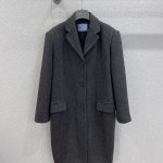 Exclusive Prada Single-Breasted Chevron Wool Replica Jacket