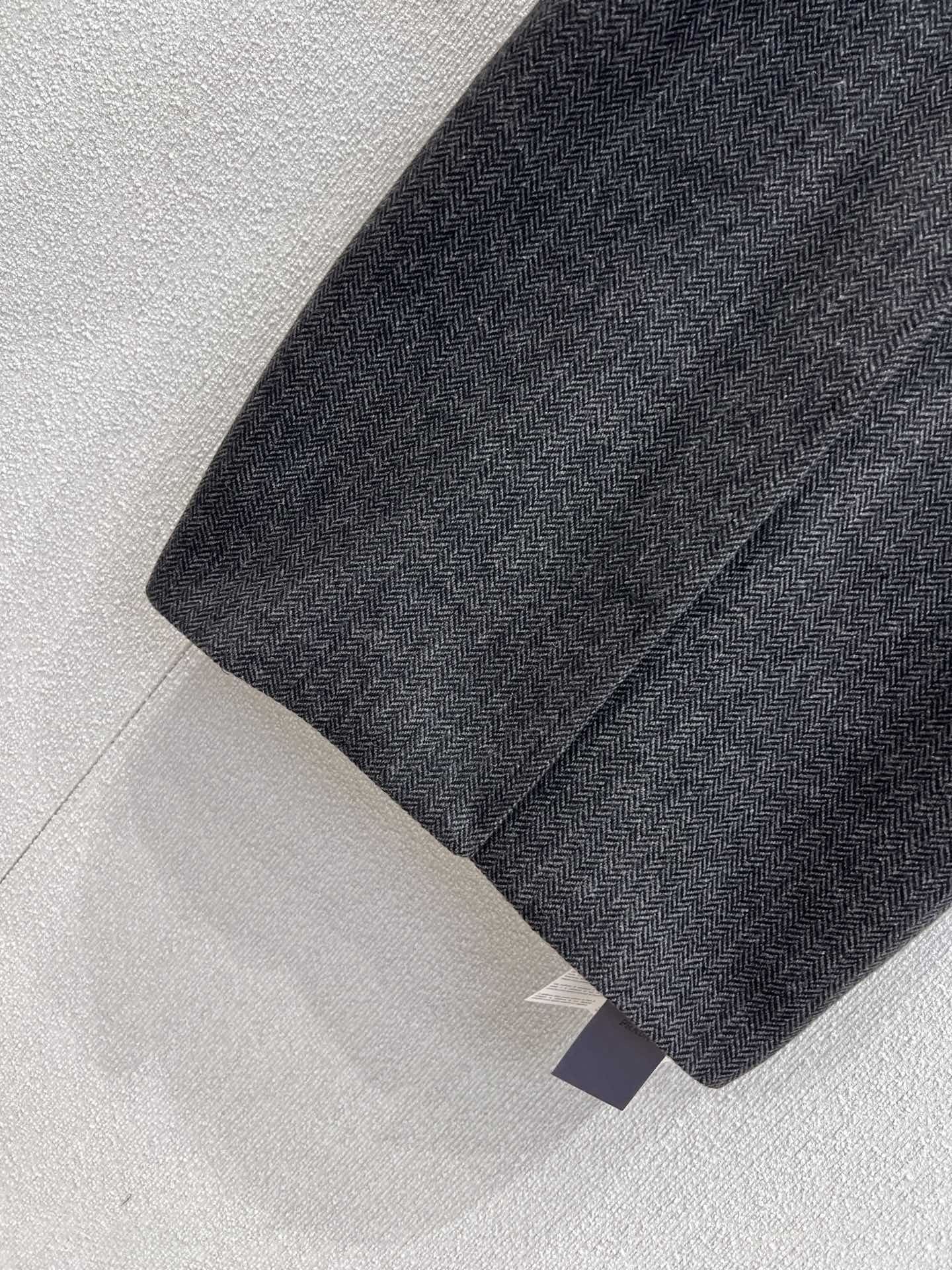 Exclusive Prada Single-Breasted Chevron Wool Replica Jacket - Image 6