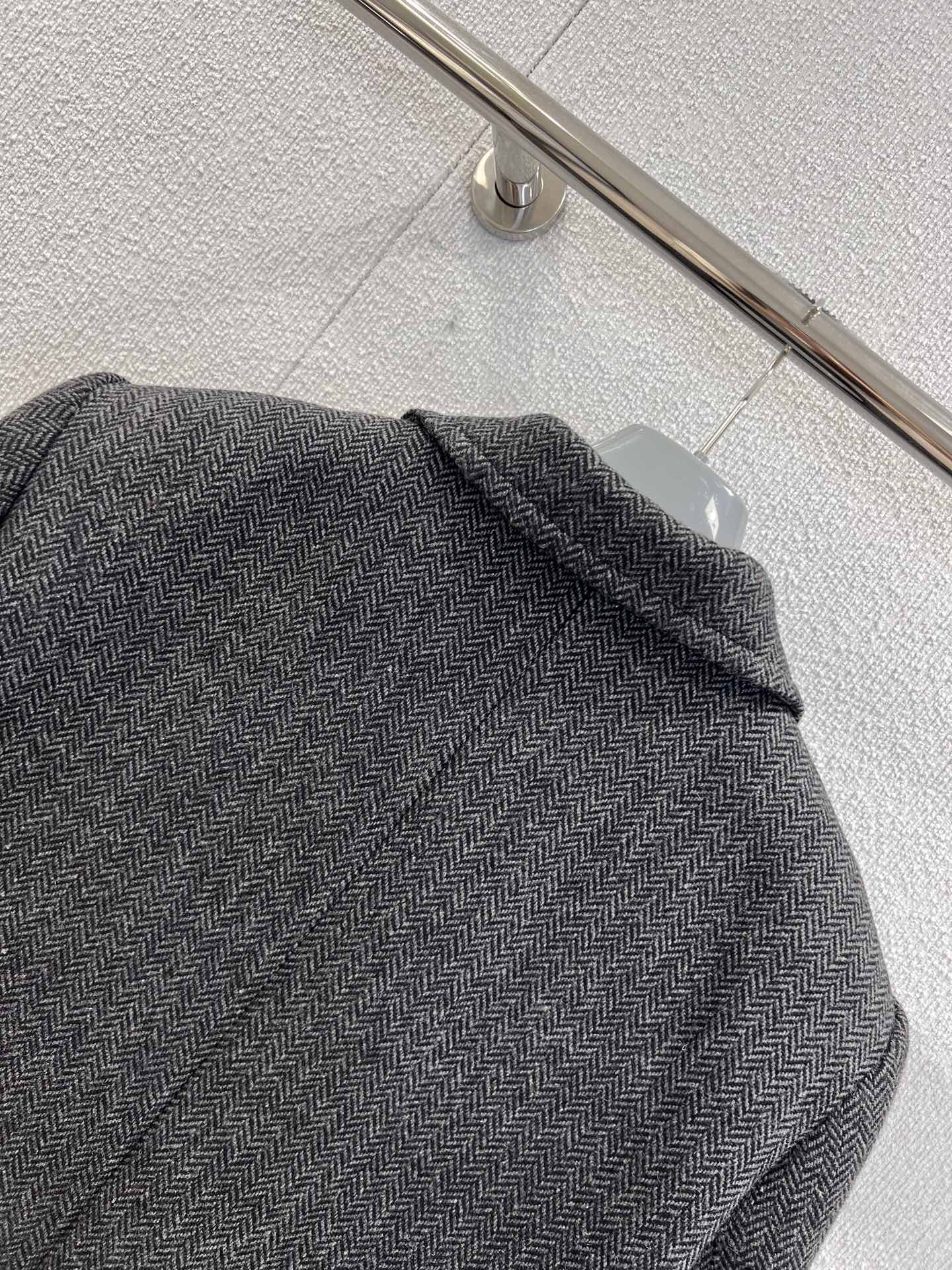 Exclusive Prada Single-Breasted Chevron Wool Replica Jacket - Image 5