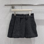 Superior Prada Gingham Check Mouliné Wool Replica Miniskirt