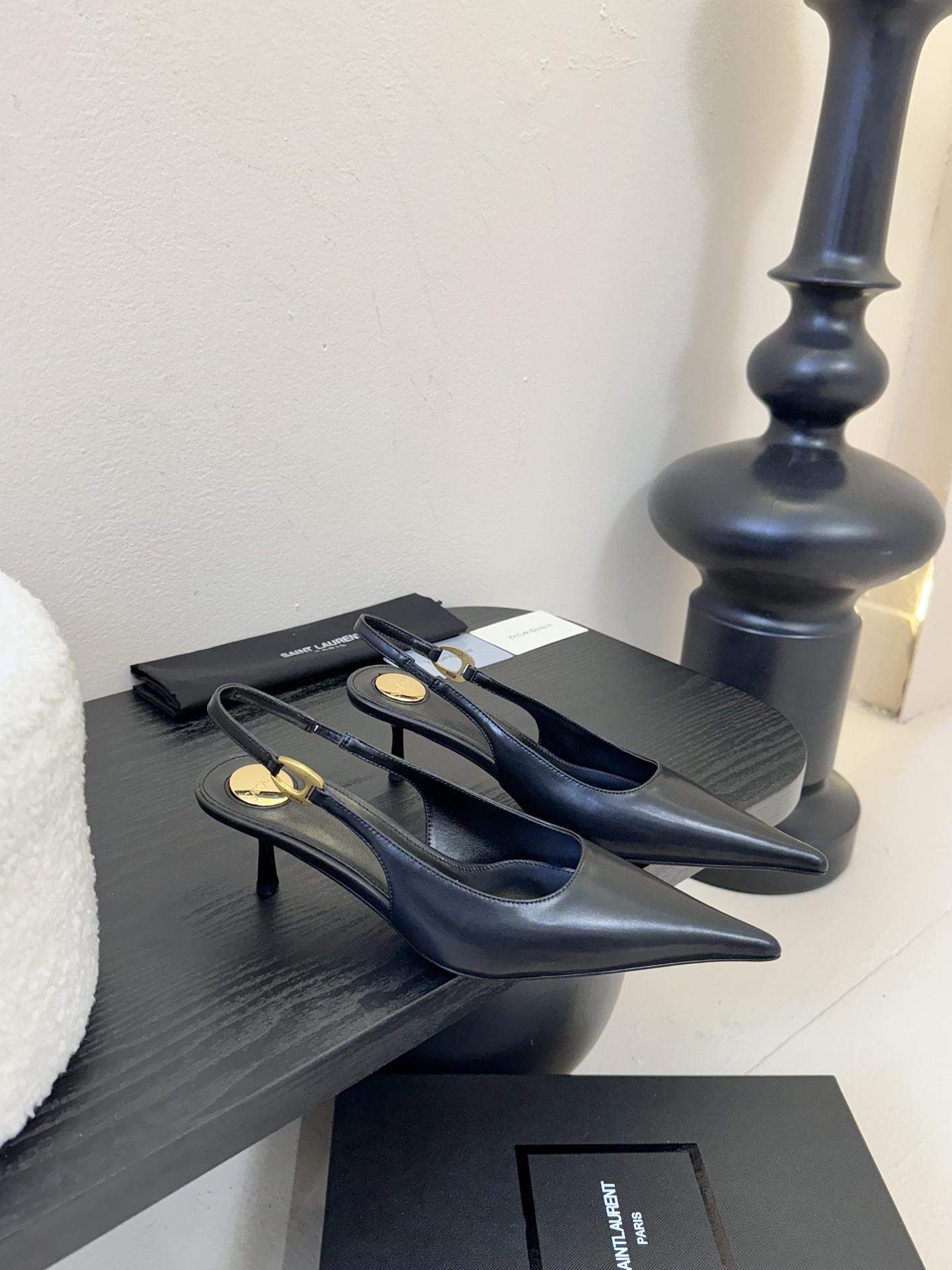 Premium Yves Saint Laurent Vendome Replica Slingback Pumps In Smooth Leather