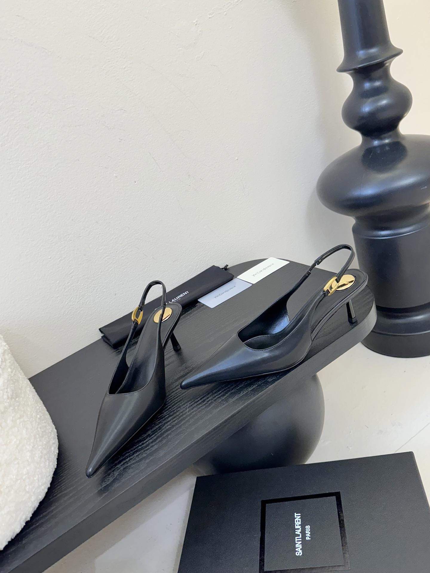 Premium Yves Saint Laurent Vendome Replica Slingback Pumps In Smooth Leather - Image 4