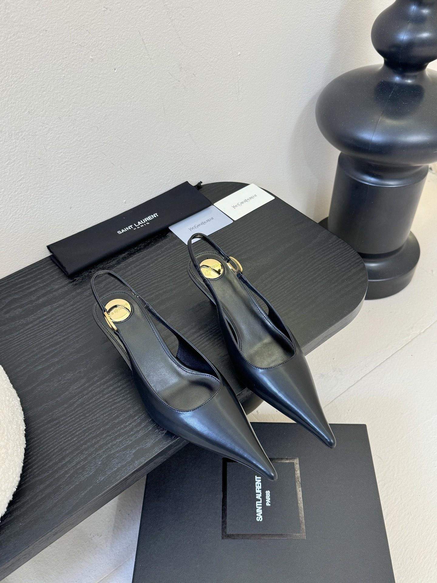 Premium Yves Saint Laurent Vendome Replica Slingback Pumps In Smooth Leather - Image 2