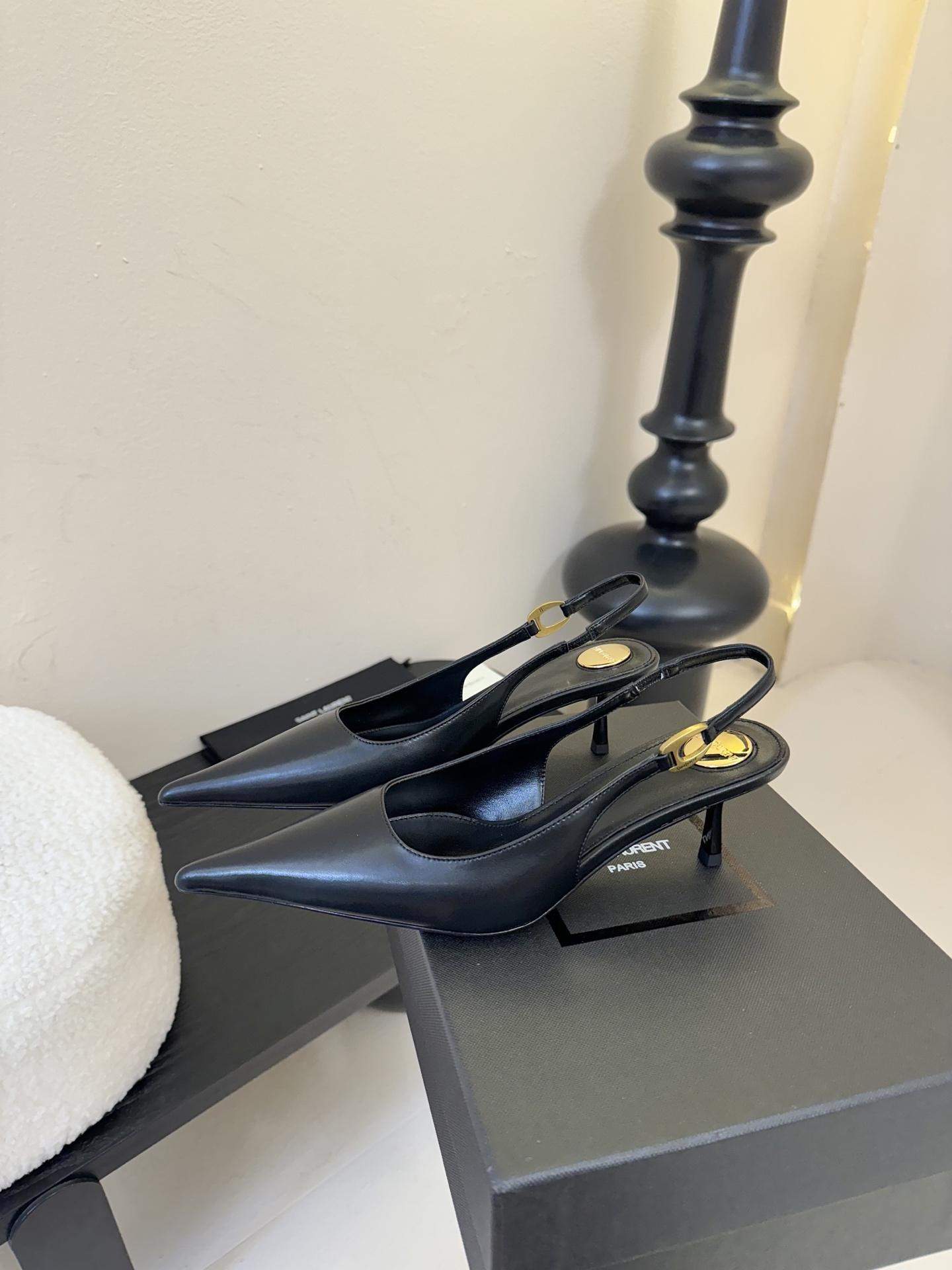 Premium Yves Saint Laurent Vendome Replica Slingback Pumps In Smooth Leather - Image 3