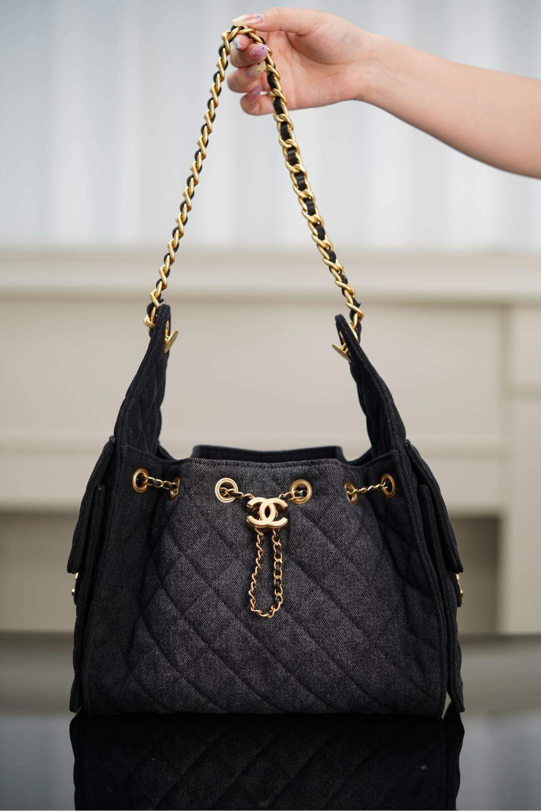 Luxury Replica Washed Denim 25 Small Handbag - Image 3