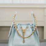 Copy Grained Calfskin 25 Small Replica Handbag - Ice Blue