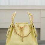 Copy Grained Calfskin 25 Small Replica Handbag - Light Yellow