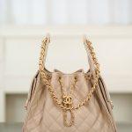 Copy Grained Calfskin 25 Small Replica Handbag - Beige