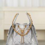 Copy Grained Calfskin 25 Small Replica Handbag - Silver