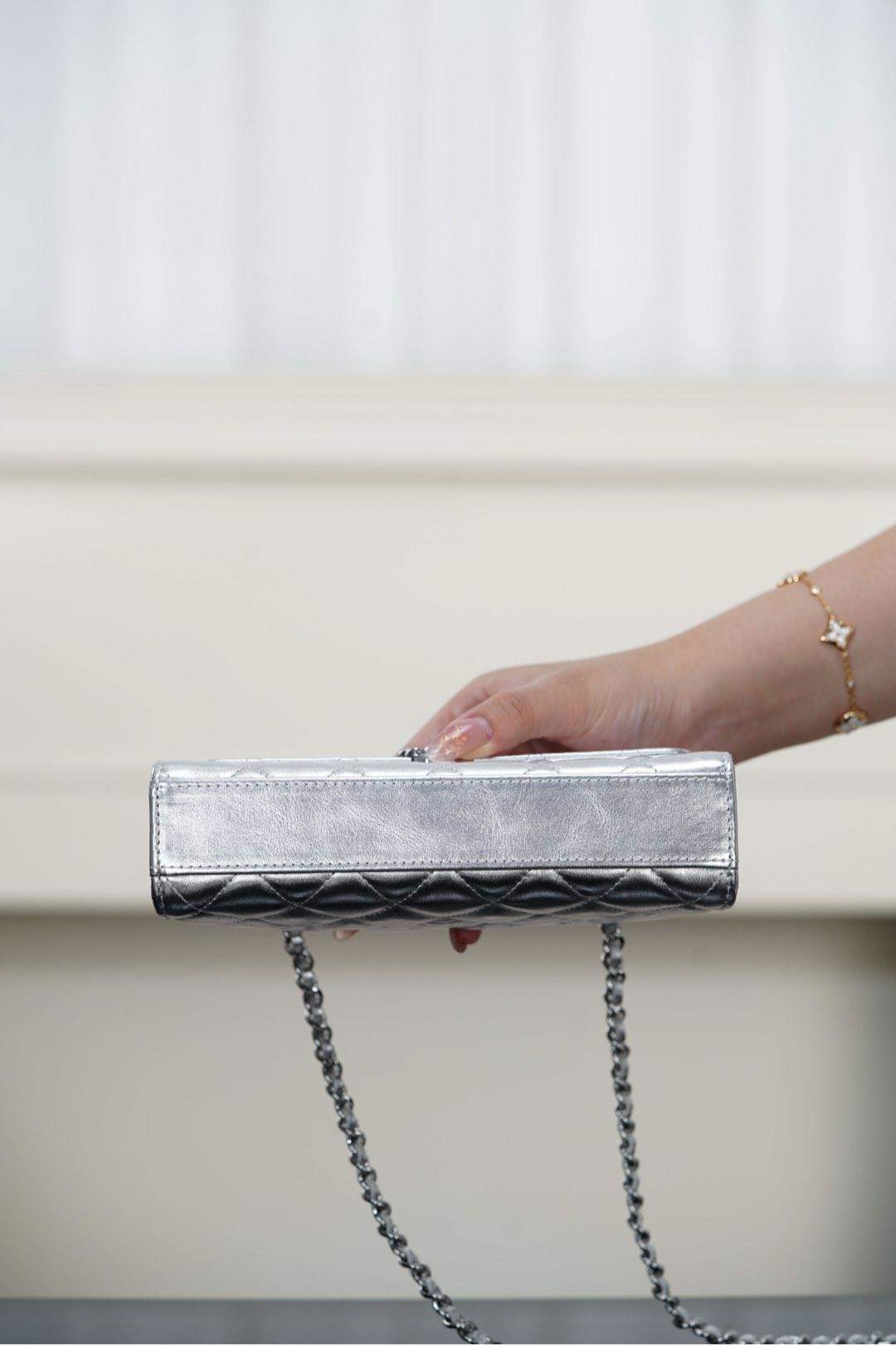 Deluxe Mini Replica Flap Bag With Top Handle - Image 8