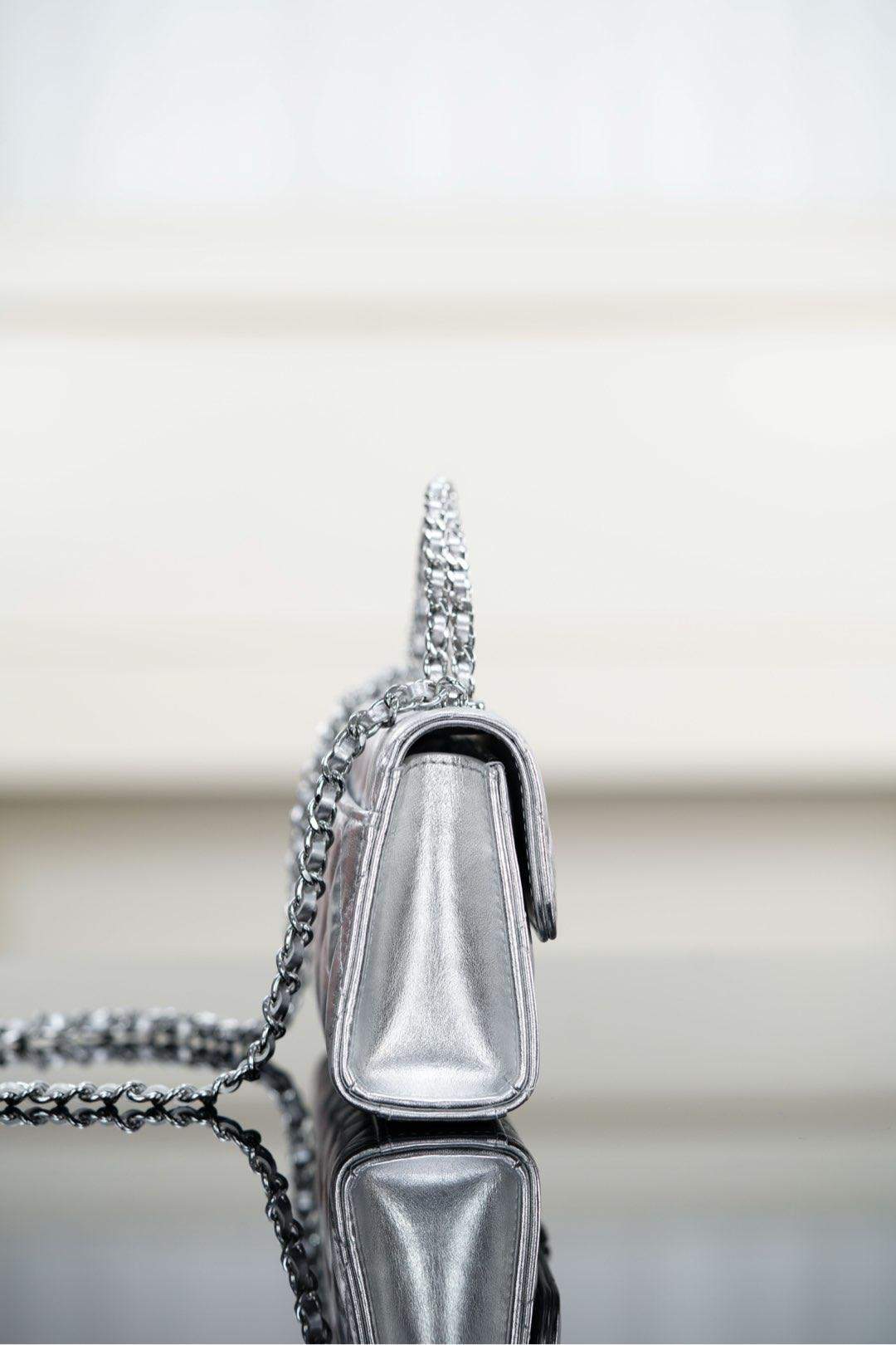 Deluxe Mini Replica Flap Bag With Top Handle - Image 4