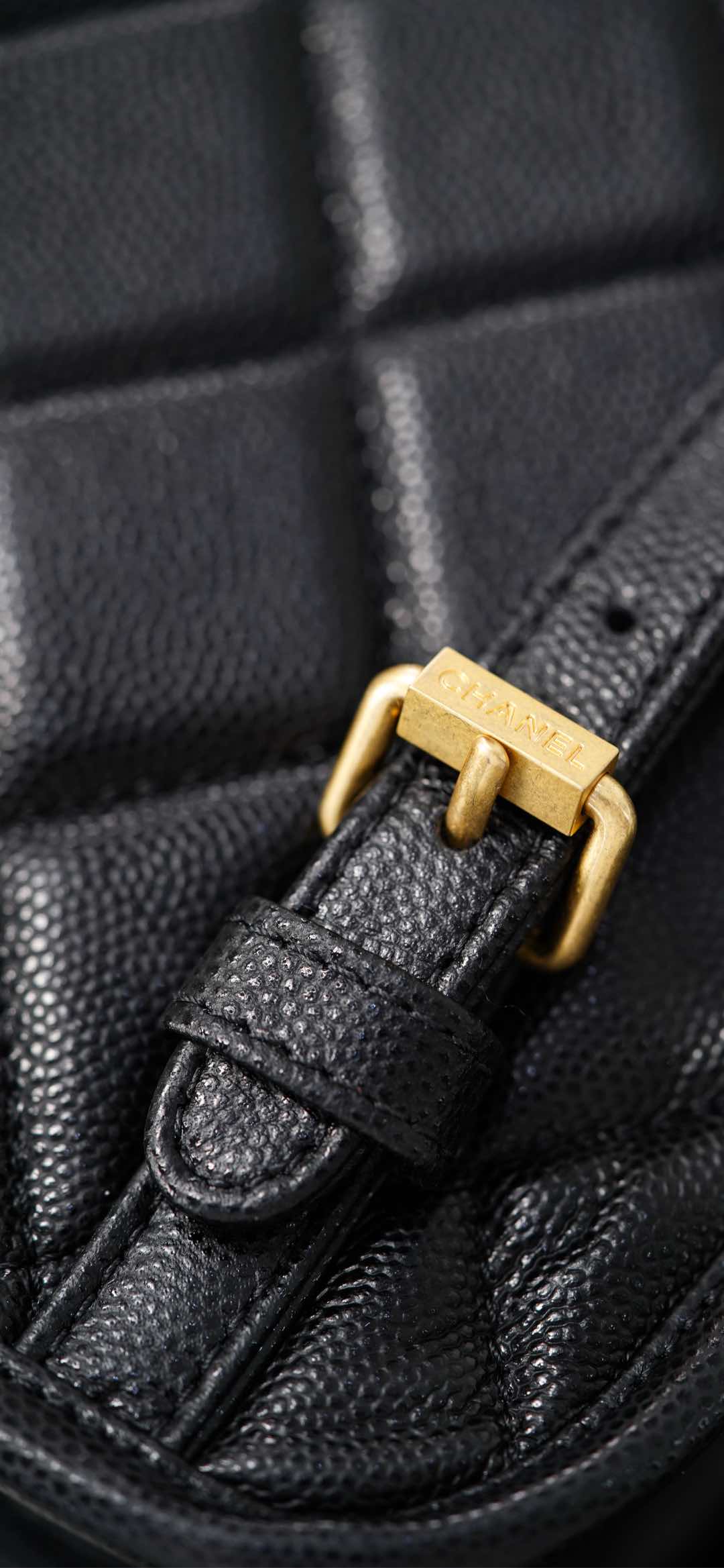 Copy Grained Shiny Calfskin & Gold-Tone Metal Replica Backpack - Image 25