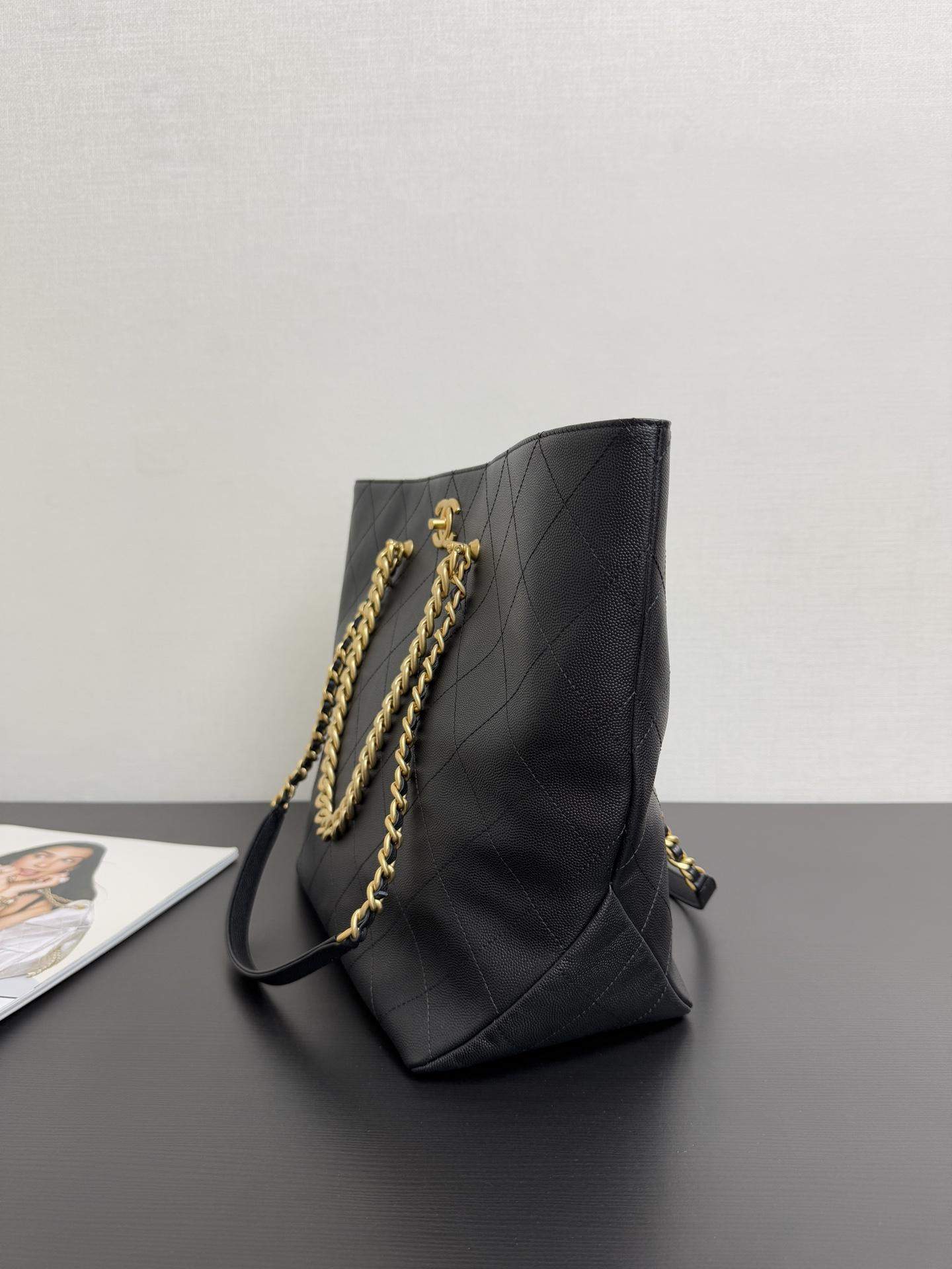 Premium Grained Shiny Calfskin Replica Shopping Bag - Image 3