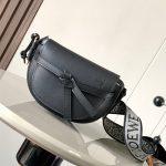 Copy Loewe Mini Gate Dual Replica Bag In Soft Calfskin And Jacquard - Black