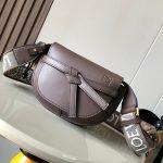 Copy Loewe Mini Gate Dual Replica Bag In Soft Calfskin And Jacquard - Dark Brown