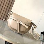 Copy Loewe Mini Gate Dual Replica Bag In Soft Calfskin And Jacquard - Beige