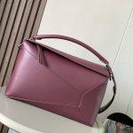 Finest Loewe Large Puzzle Edge Replica Bag In Classic Calfskin - Burgundy