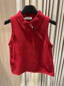 Copy Miu Miu Sleeveless Cashmere Replica Polo Shirt