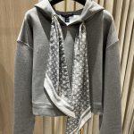 Exclusive Louis Vuitton Cropped Monogram Scarf Replica Hoodie