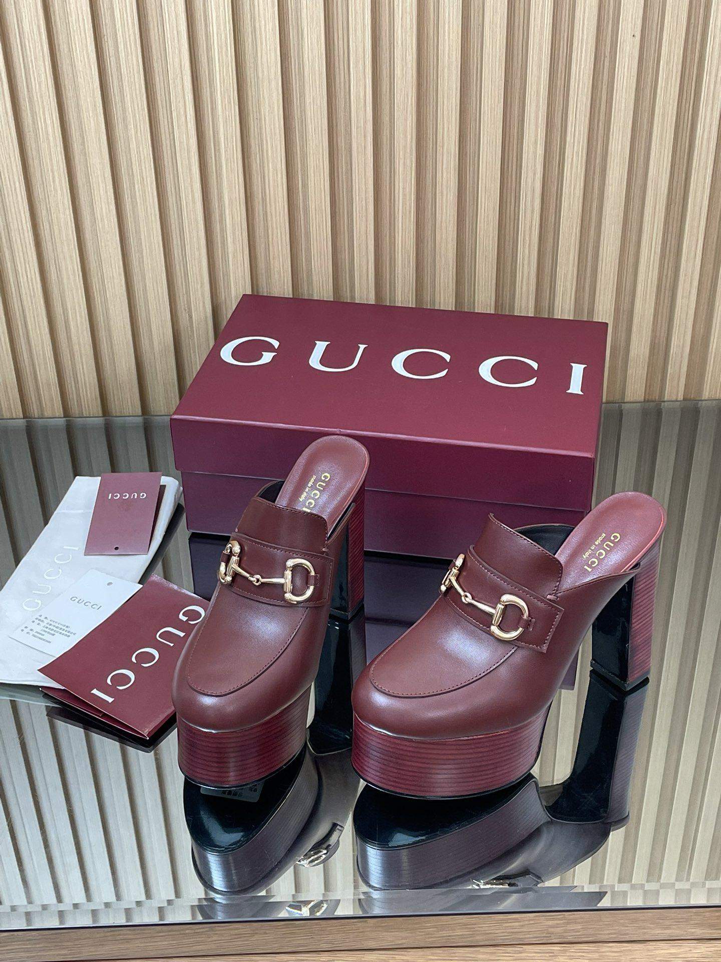 Exclusive Gucci Replica Platform Mule With Horsebit - Image 3