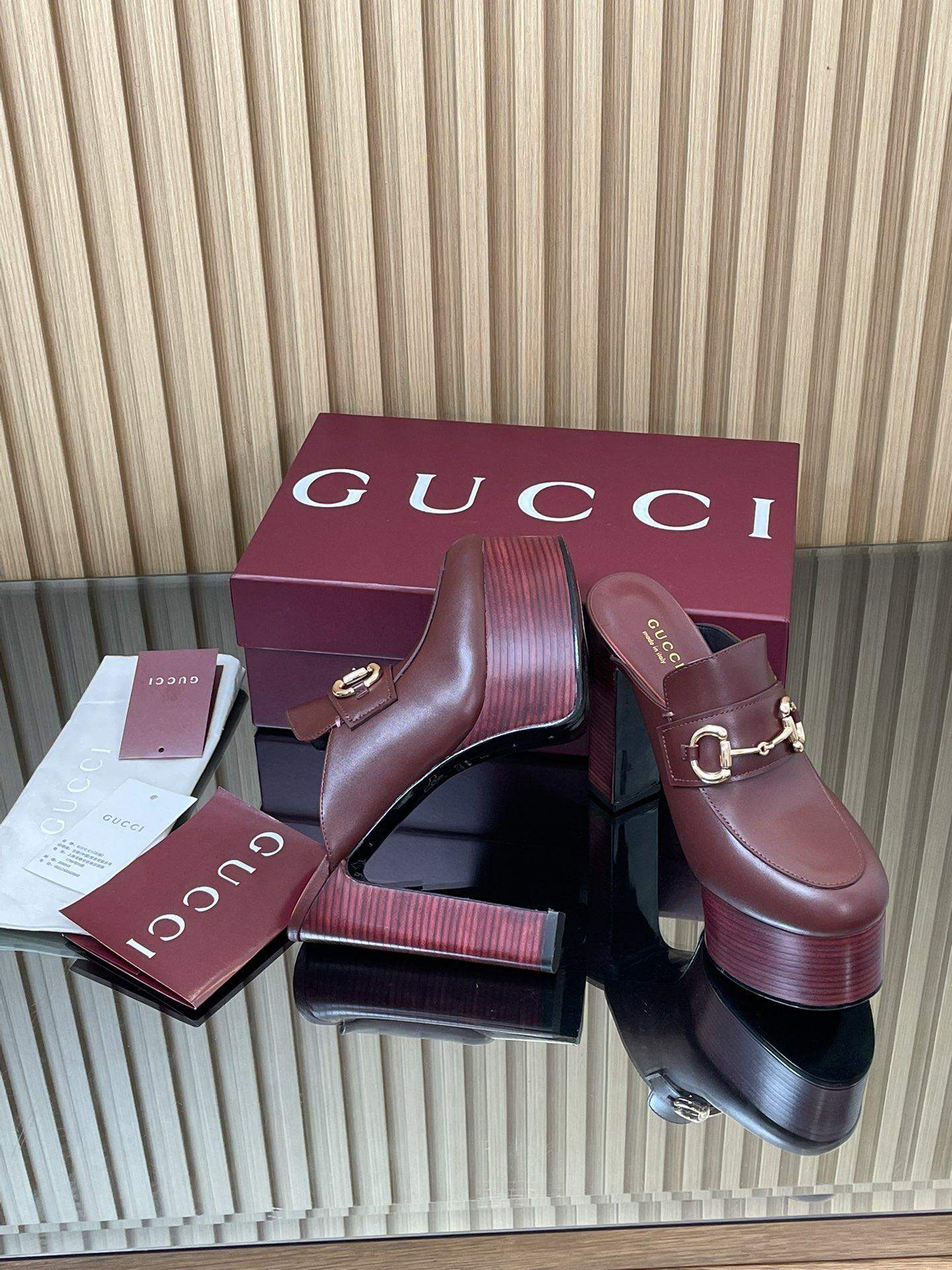 Exclusive Gucci Replica Platform Mule With Horsebit - Image 8