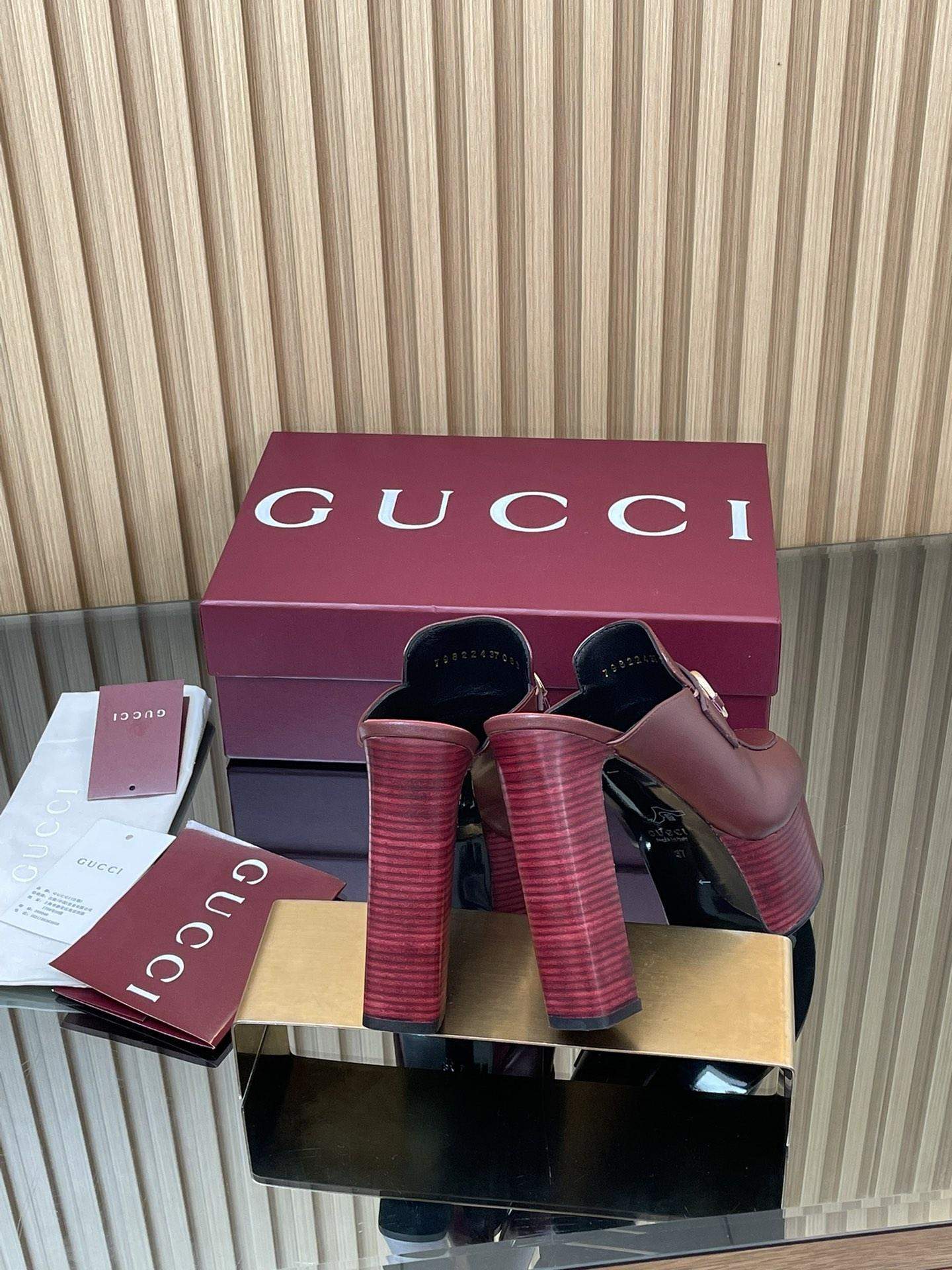 Exclusive Gucci Replica Platform Mule With Horsebit - Image 9