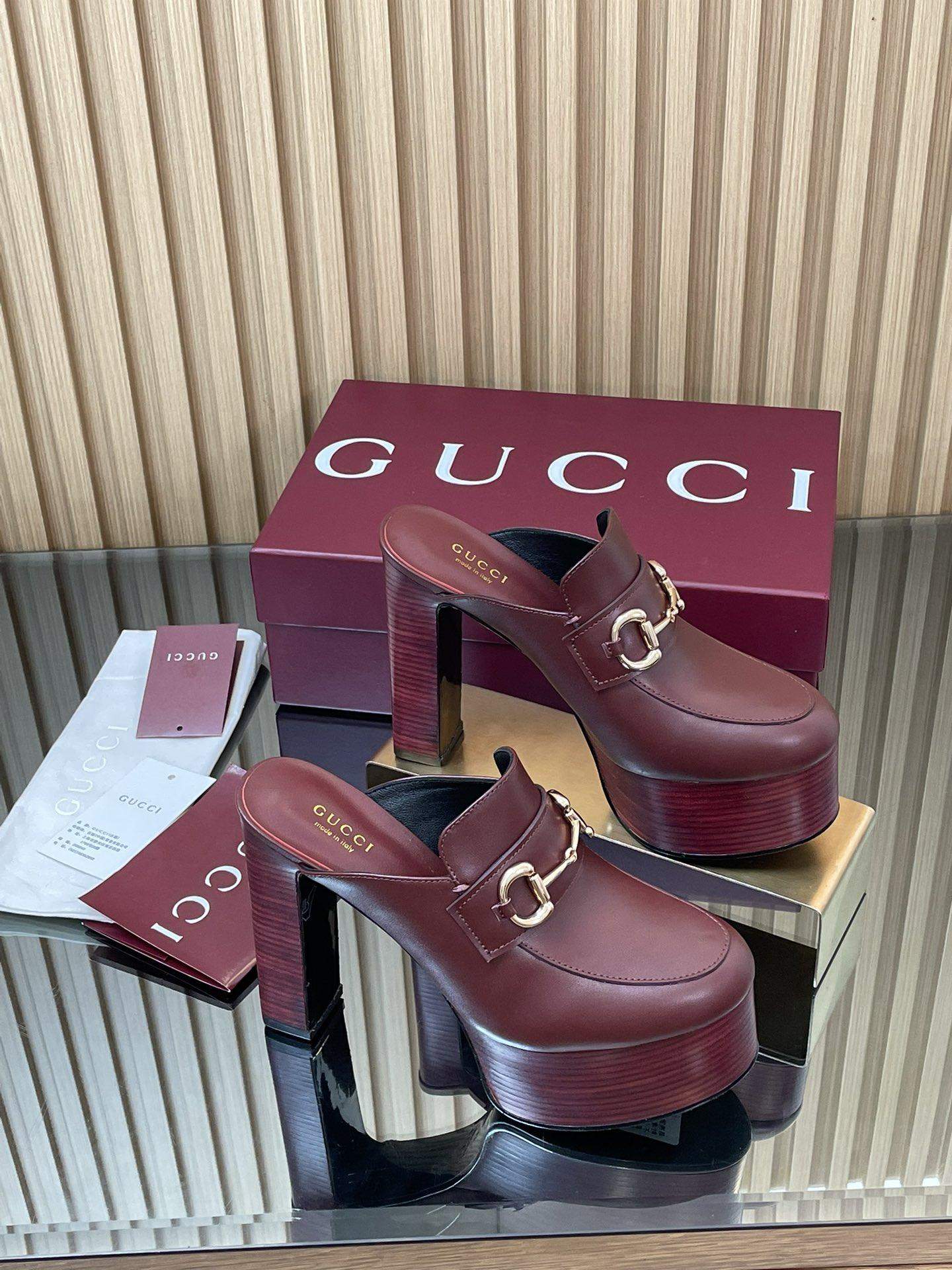 Exclusive Gucci Replica Platform Mule With Horsebit - Image 5