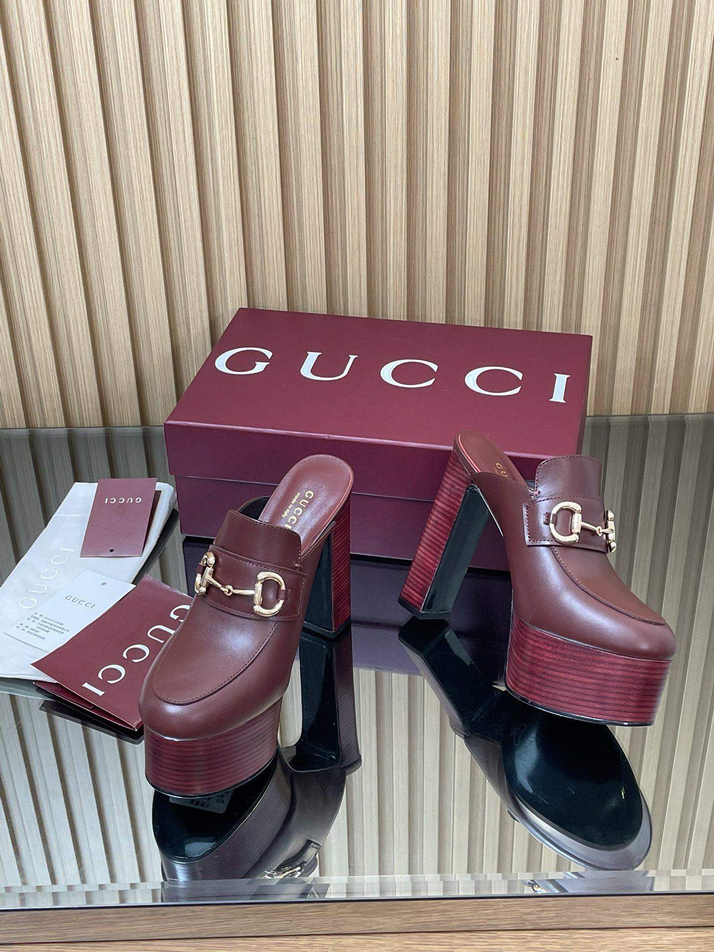 Exclusive Gucci Replica Platform Mule With Horsebit - Image 4