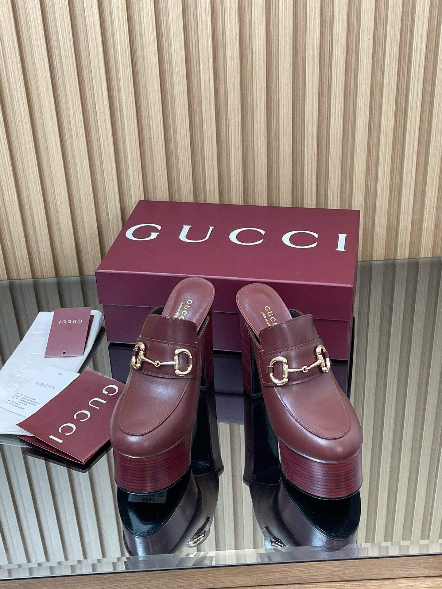 Exclusive Gucci Replica Platform Mule With Horsebit - Image 2