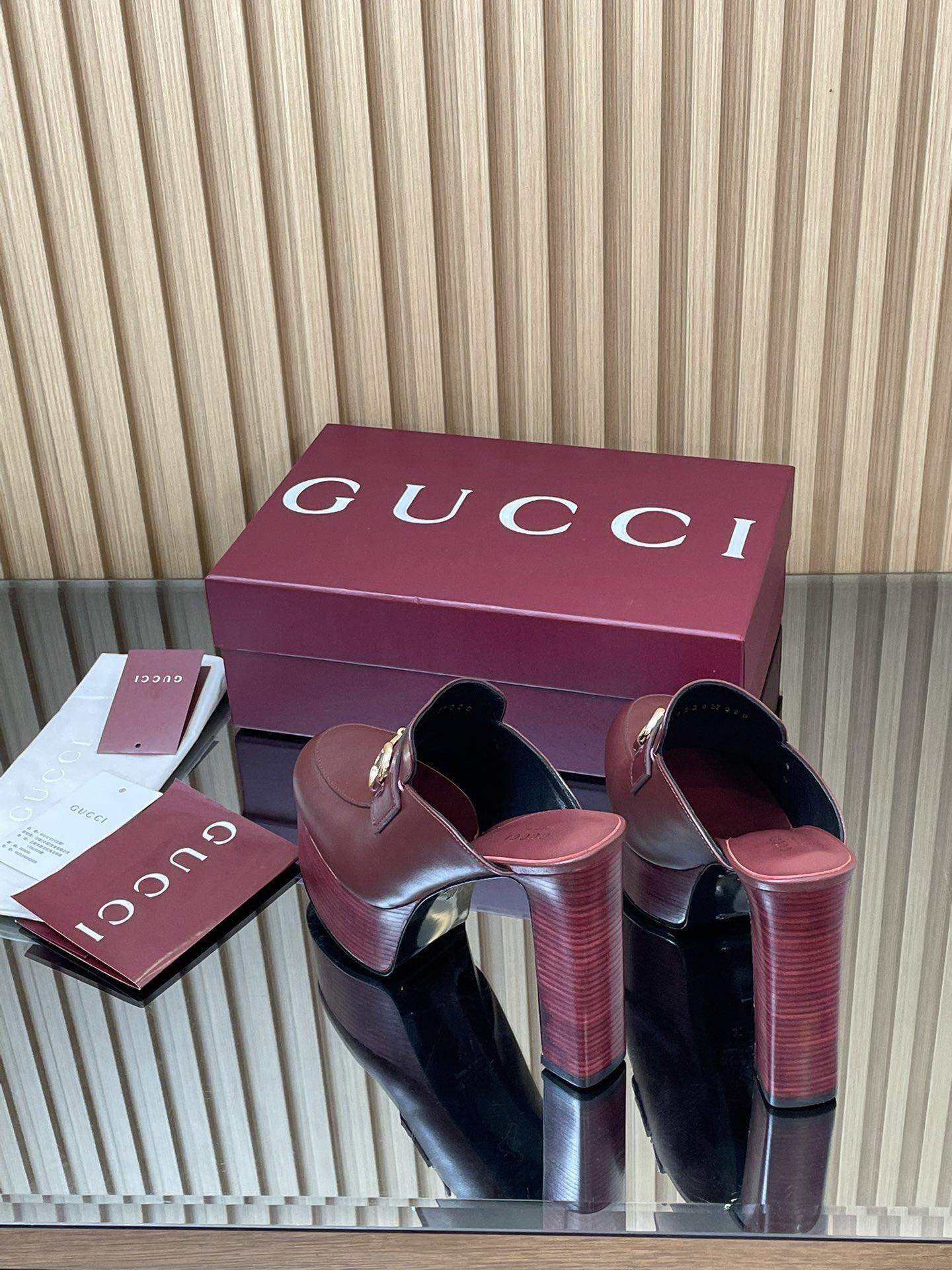 Exclusive Gucci Replica Platform Mule With Horsebit - Image 7