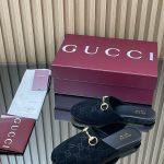Copy Gucci Horsebit GG Suede Replica Mules - Black